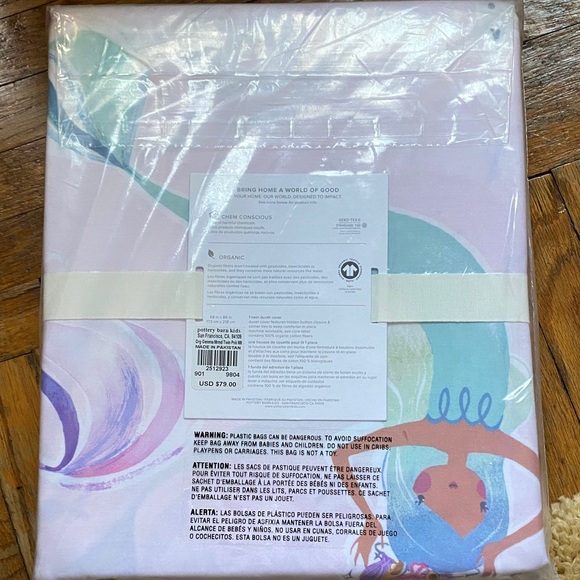 Pottery Barn Kids Gemma Mermaid Duvet Cover - Pink and Blue - Picture 2 of 2